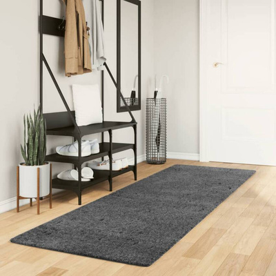 vidaXL Dywan OVIEDO z krótkim włosiem, antracytowy, 80x250 cm