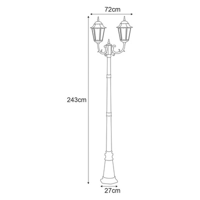 ogrodowa stojąca K-7006A2/2 CZARNY/ZŁOTY z serii LOZANA Lampa