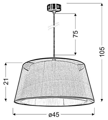 Lampa wisząca z abażurem Charlie tkaninowy podwójny abażur 45 cm do salonu
