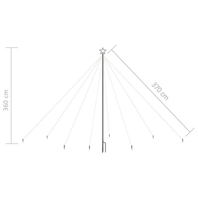 vidaXL Choinka z lampek, wewn./zewn., 576 niebieskich diod LED, 3,6 m