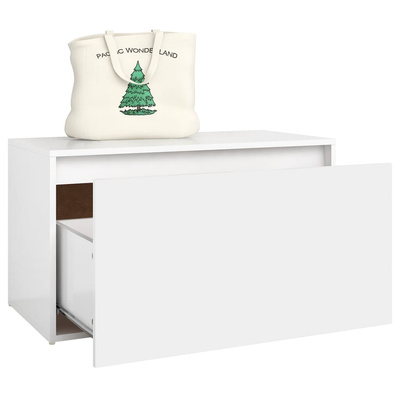 Ławka do przedpokoju, biała 80x40x45 cm materiał drewnopochodny