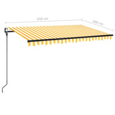 Automatycznie zwijana markiza, LED i czujnik wiatru, 450x300 cm