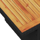 11-cz. zestaw mebli z poduszkami, czarny, polirattan i akacja