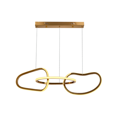 Lampa wisząca ANNELI elegancka – złota nieregularna forma 125 cm – designerska lampa salonu i jadalni LED 3000K