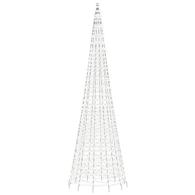 vidaXL Choinka z lampek, na maszt, 1534 zimne białe LED, 500 cm