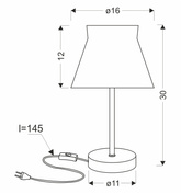 SIGALEA lampka stołowa czarny 1x40W E14 abażur biały