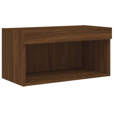 vidaXL Szafka pod TV, z LED, kolor brązowy dąb, 60x30x30 cm