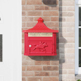 Skrzynka pocztowa montowana na ścianie z drzwiami Czerwony