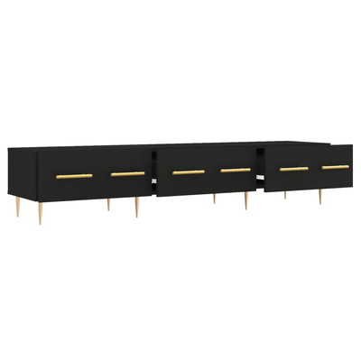 vidaXL Szafka pod TV, czarna, 150x36x30 cm, materiał drewnopochodny
