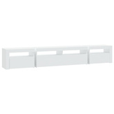 vidaXL Szafka pod TV z oświetleniem LED, biała, 240x35x40 cm
