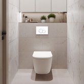 ZESTAW PODTYNKOWY WC MALAGA Z PRZYCISKIEM 601 BIAŁY
