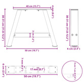 Nogi do stolika kawowego w kształcie litery A 2 szt. Antracyt 50x(30-31) cm Stal