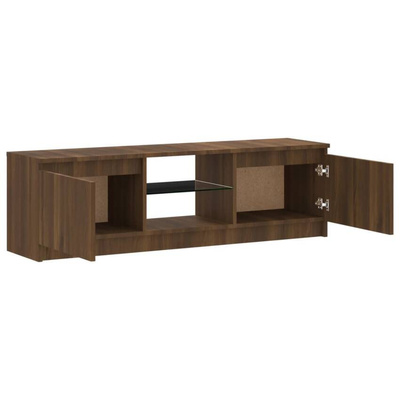 vidaXL Szafka pod TV z LED, brązowy dąb, 120x30x35,5 cm