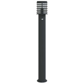 Lampy ogrodowe na słupku, z czujnikiem, 3 szt., czarne, 110 cm
