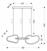 Lampa wisząca ANNELI elegancka – złota nieregularna forma 80 cm – designerska lampa salonu i jadalni LED 3000K