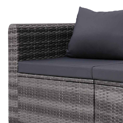 3-cz. zestaw mebli do ogrodu z poduszkami, rattan PE, szary
