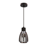MOLDO lampa wisząca czarny 1x40W E27 klosz dymiony 31-35080