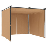 Altana ogrodowa z zasłonami, 3 x 3 m, antracytowa, stal