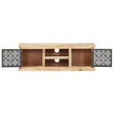 vidaXL Szafka pod TV ze stalowymi drzwiami, 120x30x40 cm, drewno mango