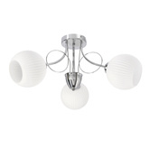 Lampa wisząca Tartine potrójna z białymi kloszami szklana srebrna E27