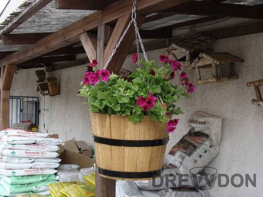 Duża donica ogrodowa doniczka drewniana szerokość 25 cm wysokość 25 cm