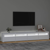 vidaXL Szafka pod TV z oświetleniem LED, biała, 240x35x40 cm