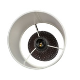Lampka nocna Iner brązowa ceramiczna z abażurem klasyczna
