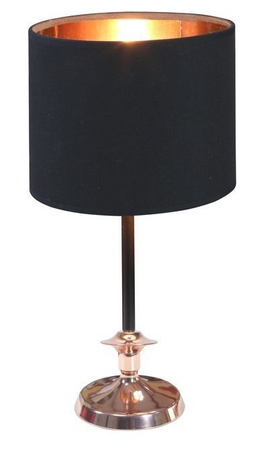 Lampka nocna Violino czarna miedziana z abażurem metalowa