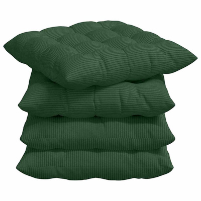 Poduszki na siedziska 4 pcs Ciemna zieleń 40 x 40 x 6 cm