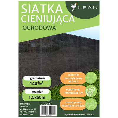 Siatka Cieniująca Na Ogrodzenie Płot Maskująca Szara 1.5M 50M 140g/m?
