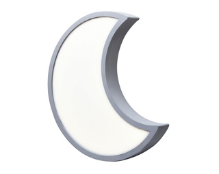 Moon lampa kinkiet szary 12W LED 3000K iq kids klosz biały