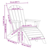 Krzesło Adirondack Jasnoszary HDPE