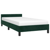 vidaXL Rama łóżka z zagłówkiem, ciemnozielona, 90x190 cm, aksamitna model standard