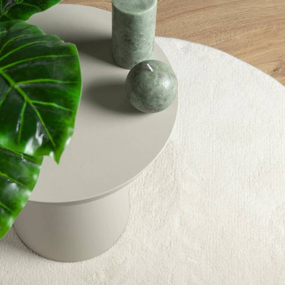 vidaXL Dywan OVIEDO z krótkim włosiem, kremowy, Ø 80 cm