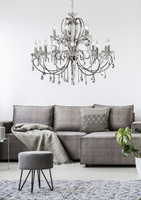 Lampa wisząca chromowa z kryształami żyrandol 15x40W Aurora Candellux 30-97586