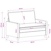 Sofa antracytowy 126 x 81 x 87,5 cm Poliester