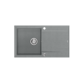 EVAN 111 GraniteQ zlewozmywak z syfonem Push 2 Open 1-komorowy z/o (860x500x210) silver stone / elementy stalowe