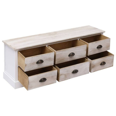 vidaXL Szafka pod TV, 108x30x40 cm, biało-jasnobrązowa, paulownia
