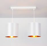 Lampa wisząca z abażurami Atlanta biała podwójna na listwie nowoczesna