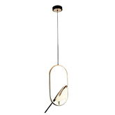 Lampa wisząca Abigali Bird 18W owalna z ptakiem nowoczesna złoty