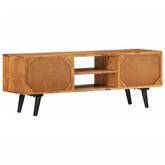 vidaXL Szafka pod TV z drzwiczkami, 112x30x40 cm, lite drewno akacjowe