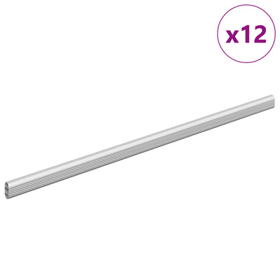 Drążek do szafy 12 pcs Srebrny 472 x 15 x 29 mm Stop Aluminium