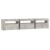 vidaXL Szafka pod TV z oświetleniem LED, szarość betonu, 180x35x40 cm