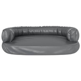 vidaXL Ergonomiczne legowisko dla psa, szare, 88x65 cm, sztuczna skóra