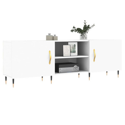 vidaXL Szafka pod TV, biała, 150x30x50 cm, materiał drewnopochodny wariant 7