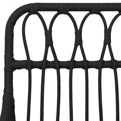 vidaXL Krzesła ogrodowe, 2 szt., czarne, 56x64x80 cm, rattan PE