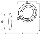 Lampa ścienna kinkiet 1X4W LED 3000K chrom AURELION 91-65247