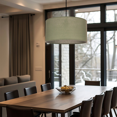 Lampa wisząca z abażurem Shanti miętowa do salonu i sypialni