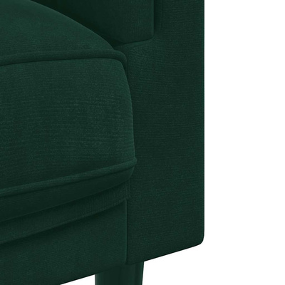 Sofa 2-osobowa z poduszkami, ciemnozielona, aksamit
