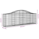 Kosze gabionowe, 30 szt, 200x30x60/80 cm, galwanizowane żelazo